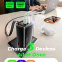 67W USB C Charger Block with USBC Cable Retractable, for iPhone 17 Charger GaN Fast Charging Wall USB Block with Foldable Plug, Multi-Port Travel Chargers for iPhone, iPad, MacBook, Laptop, Samsung
