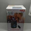 Pyle 8" Portable Bluetooth PA Speaker - 500W Rechargeable Indoor/Outdoor Karaoke Machine Sound System - Multi-Color LED Party Lights, Mic Input, FM Radio, MP3/USB & Remote Control (Black)