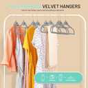 Velvet Stackable Hangers 30 Pack, STOPKLAS Grey Clothes Hangers Non Slip Felt Hanger with 360 Swivel Hook, Thin Hangers Space Saving, Heavy Duty Closet Hanger for Clothes, Coats, Suits, Dress, Pants