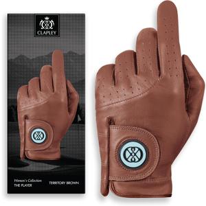 CLAPLEY Womens Golf Glove Premium Cabretta Leather with Magnetic Ball Marker, Breathable Design, Good Elasticity, Precious Gift for Golfers, Super Soft Feel, Left and Right Hand, Secure Fit, Left Small