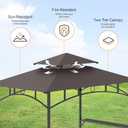 GOJOOASIS Grill Shelter Replacement Canopy Roof FIT for Gazebo 8x5'