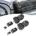 PDKLIN for Jeep JL Hood Latch Hood Catch with Lock for Jeep Wrangler JL JLU 2018-Present for Gladiator JT 2020-Present Black Hood Catch Locking Accessories with USA Flag