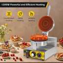 Dyna-Living Commercial Waffle Maker Restaurant, 1200W Professional Waffle Maker Commercial Waffle Iron Non-stick Classic Waffle Machine Electric Waffle Bowl Maker for Home, Hotel