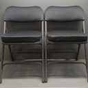 Flash Furniture Hercules Series Metal Folding Chairs with Cushioned Seats, Fabric Upholstered Event Chairs, Set of 2, Gray