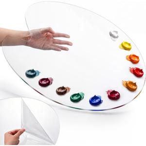 Geetery Large Paint Palette 24 x 17 Inch Acrylic Clear Painting Palette with Thumb Hole Non-Stick Art Pallet for Watercolor Oil Painting