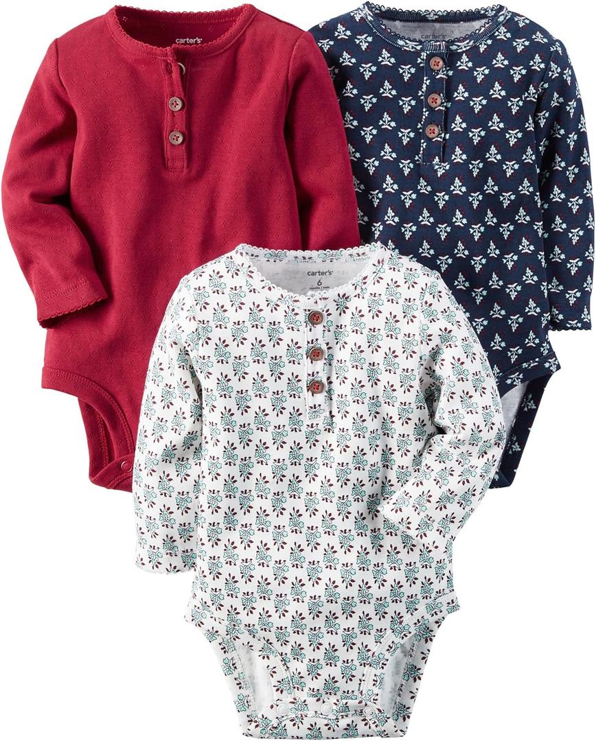 Carter's baby-girls Multi-pk Bodysuits 127g173 (Red/Navy/White)