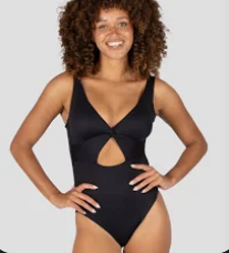 Noir Nautical Cut Out Backless One Piece Swimsuit Black Large