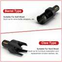 ANGELSWORD 8 PCS Rusty Wood Plug Cutter Drill Bit Set, 1/4", 3/8", 1/2", 5/8" Barrel Type and Claw Type with 1/4" Hex Shank, Plug Cutters for Woodworking