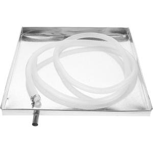 Totority Air Conditioner Drain Pan 16 Inch Stainless Steel Drip Tray with Drain Hose | Universal Condensate Collection for Indoor/Outdoor Ac Units | Leak Protection Solution