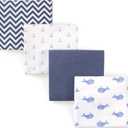 Hudson Baby Unisex Baby Cotton Flannel Receiving Blankets, Whale, One Size
