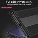 Miimall for Samsung Galaxy Z Trifold Case, Built-in Screen Protector, Military Hinge Protection, Dual Kickstand, Slim & Lightweight, Full Body Heavy Duty Shockproof Rugged Leather Flip Cover, Black