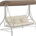 Replacement Canopy Top for GT Porch Swing Model GCS00229C, Outdoor Swing Chair Canopy Cover (Beige)