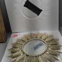 24" Gold Sunburst Decorative Wall Mirror – Handmade Flower Design, Luxury Round Accent Mirror Boho Wall Decor for Bedroom,Entryway, Dining Room & Kitchen