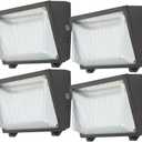 kadision 150W LED Wall Pack 120W 100W Adjustable, 19500lm 5000K 120-277V Dusk-to-Dawn Outdoor Lighting Exterior Light for House Parking Lot Warehouse Entrance, ETL Listed, 4 Pack