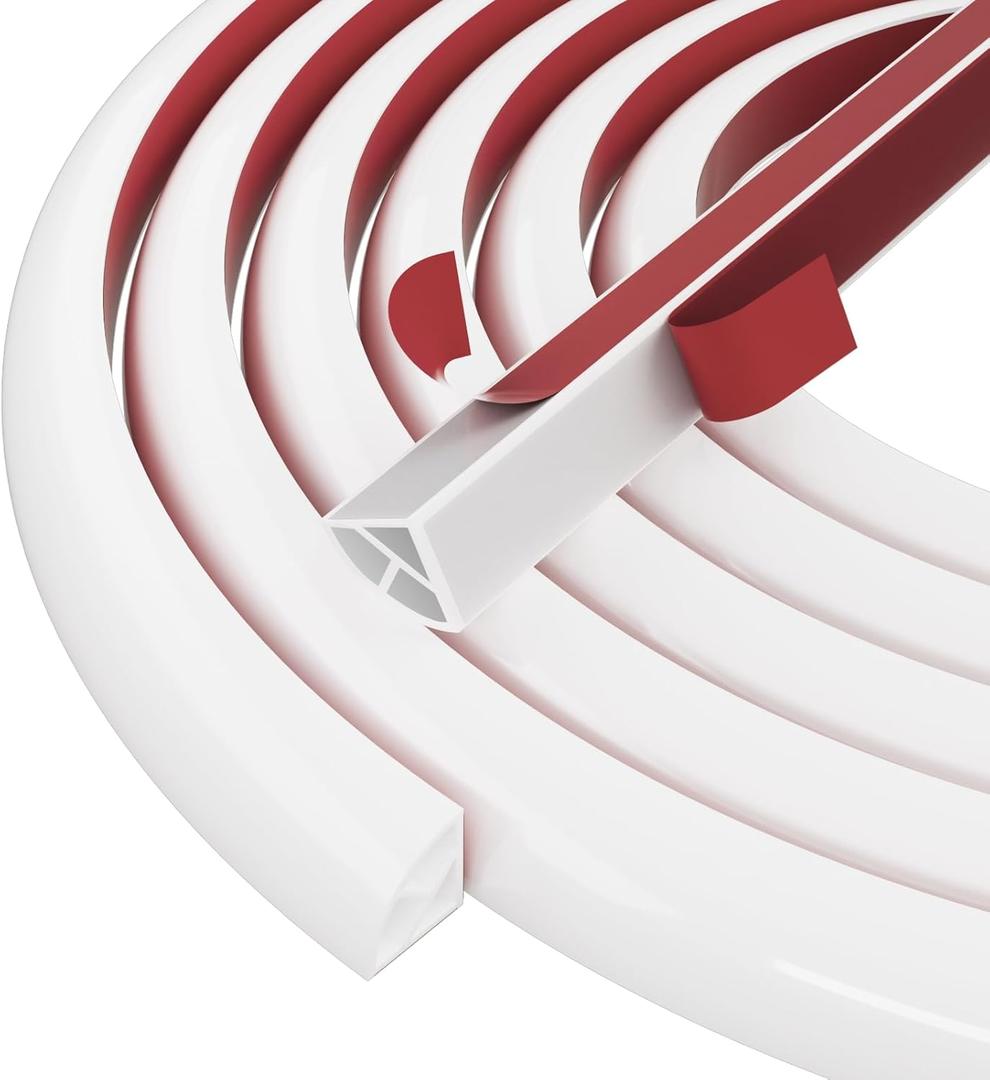 Flexible Quarter Round Molding Bendable Molding Trim,Peel and Stick Silicone Rubber Edge Trim for Floor,Tub,Cabinet,Flexible Shoe Molding Around Curved Stairs,Columns and Wall-472 L x 0.6 W x 0.6 H