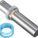 uxcell 6" Faucet Mount Extension Shank Stainless Steel Threaded Pipe Lengthen Mounting Shank Lengthen Fixed High Foot with Nut and Gasket 1PCS