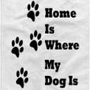 3D Rose Image of Home is Where My Dog is with Paw Prints Hand Towel, 15" x 22"