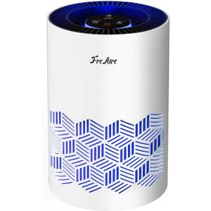 FreAire Air Purifiers for Bedroom, Air Purifiers for Home with Lights, HEPA Air Purifier Removes Dust Smoke Pollen Dander Smell, for Home/Pets/Bedroom, KN6391RGB White