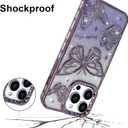 BITOBE Designed for iPhone 12/12 Pro, Cute 3D Butterfly Case Slim Plating Glitter Bling Luxury Cover for Women Girls Protective Camera Protection Bumper 6.1" Purple