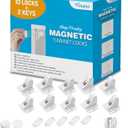 Vmaisi Adhesive Magnetic Locks for Cabinets & Drawers (10 Locks and 2 Keys)