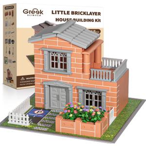 Mini House Building Kit for Kids Age 8+ - Block Building Toys with Real Mini Bricks, STEM Creative Gifts for Boys Girls- DIY Tiny House Construction Set