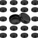 20 Pcs Wrought Iron Patio Furniture Feet Caps, 1-1/2" Round Plastic Outdoor Chair Leg Caps, Patio Furniture Replacement Feet for Metal Chairs & Tables (Black)