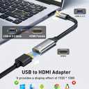 Reborn USB to HDMI Adapter, 1080P@60Hz USB 3.0 Male to HDMI Female Multi-Display Cable Converter Suitable for Macos Windows 7/8/10/11 - Driver Installation is Required