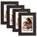 FinalFind 20x24 Picture Frame with Mat for 16x20 Set of 3, Dark Brown Wood Grain 20x24 Frame for Horizontal & Vertical Wall Mounting (3 Pack,Walnut)