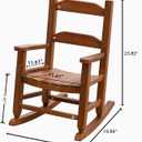 Toddler Rocking Chair Kids Child Wooden Small Baby Comfy Rocker Chairs Furniture for Nursery Bedroom Livingroom Outdoor Reading Room, Ages 3-6, Anti-Tip Design Safe & Sturdy Brown