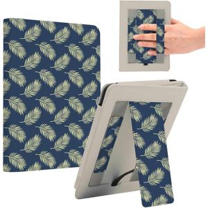 ForeverSong Magnetic Case for Kindle Paperwhite (6.8"/7") - Auto Wake/Sleep Cover with Dual Hand Strap, Card Pocket and Stand Feature, Compatible with Kindle colorsoft 2024.Palm Leaf