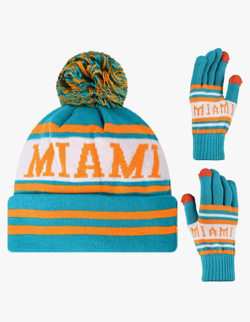 Vintage Classic Skull Cap Beanie Hat Cuffed Winter Hat Knit Comes with Warm Gloves Gifts for Men Women Fans