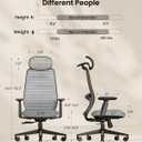 ProtoArc Ergonomic Office Chair EC200 High-Back Mesh Computer Chair with Lumbar Support, 3D Adjustable Headrest & Sliding Seat for 8+ Hour Comfort, Big & Tall Home Office Desk Chairs - Gray