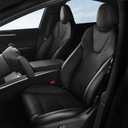 FREESOO Customized Seat Covers for Tesla Model X 5 Seats 2020 2021 2022 2023 Faux Leather Seat Covers Full Set Accessories - Black