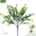 RECUTMS Artificial Outdoor Flowers Artificial Greenery Artificial Plant Bundles Spring Greenery Outdoor Plants Artificial UV Resistant for Porch Artificial Eucalyptus Stems,10 Pcs(Green)