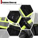 Reflective Safety Vest for Men Women Hi Vis Vest with Pockets High Visibility Vest Mesh Construction Vests Meets ANSI/ISEA Standards (Black-33, Large)