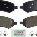 BOSCH BE1084H Blue Semi-Metallic Disc Brake Pad Set With Hardware - Compatible With Select Chrysler Aspen; Dodge Dakota, Durango, Ram 1500, Mitsubishi Raider, Ram 1500, 1500 Classic, Dakota, Front 