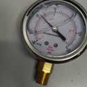 HFS(R) -30inHg-0-150psi Vacuum Pressure Gauge Glycerin Liquid Filled, 2.5" Dial Size, 1/4" NPT Lower Mount, Stainless Steel Case, PSI and Bar Dual Scale