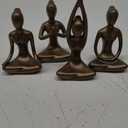 OwMell Lot of 4 Meditation Yoga Pose Statue Figurine Ceramic Yoga Figure Set Decor - Patina Gold