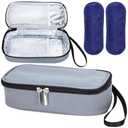 ISUSSER Breastmilk Cooler Bag with Ice Pack, Portable Insulated Breast Milk Storage Cooler Bag, Small Stylish Breastmilk Storage Bag Cooler with Wrist Strap (Grey)