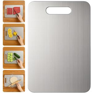 Titanium Cutting Board, 100% Pure Titanium Cutting Boards for Kitchen  Non Stick, Food-Grade, Hygiene & Durability Chopping Mat, Double Sided Chopping Board, Dishwasher Safe (15 x 11 Inch)