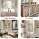 jinchan Floral Linen Tier Curtains 36 Inch Farmhouse Botanic Cafe Drapes for Small Windows Rustic Half Window Curtains for Kitchen Living Room Bathroom Laundry 2 Panels Black on Beige, 26"W x 36"L