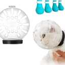 Cat Muzzle for Grooming, Breathable Anti-Bite Mask, Adjustable Bubble Muzzle with Silicone Paw Covers for Nail Trimming, Cat Owners Essential, L 