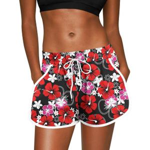 For G and PL Women Summer Floral Beach Boardshorts with Pockets Swim Trunks (M)