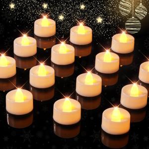 BEICHI Flameless TeaLights Candles with Timer,6 Hours On and 18 Hours Off in 24 Hours Cycle Automatically,Pack of 12 Battery Operated LED Tea Lights Flickering Votive Candles Timer Warm Yellow Light
