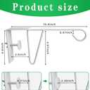 moonoom 2 Pack Adjustable Vinyl Fence Hooks,5 x 10 Inches Durable White Patio Hooks Coated Steel Fence Hangers for Hanging Flower Baskets, Wind Chimes, Planters, Lights (2pcs White)