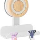 Razor Holder for Shower, Suction Cup Shaver Holder for Wall, Removable&Reusable Suction Cup Hooks for Bathroom, Damage-Free Suction Shower Hooks, Wall Mounted Razor Stand, White (1 Pack)