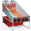 2-Player Arcade Basketball Game Set,Upgraded Indoor Hoop with LED Light Electronic Scoreboard 4 Balls,Carnival Games Sports Toys Kids 3-12 for Home Party Backyard Outdoor Boys Girls Toddlers Gifts (Orange)