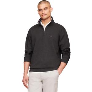 Tommy Hilfiger mens Bill Qz Mock Sweatshirt, Grey Stone, Large US