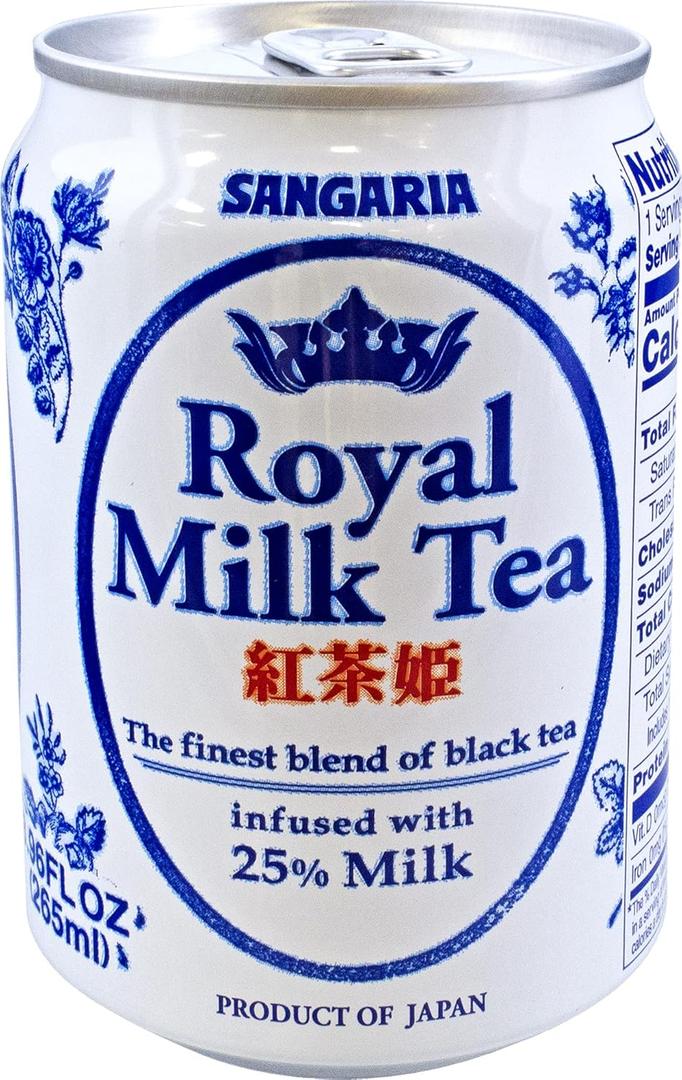 Sangaria Royal Milk Tea, Black Tea Infused with 25% Milk, 8.96 Fluid Ounce (Pack of 24) (EXP 02/28/27)