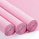 VNAKER Pink Crepe Paper Rolls, 17 Inch x 98 Inch, 3 Rolls - Heavy Duty, for Flowers, Mother's Day, Valentine's Day, Birthdays, Weddings, DIY